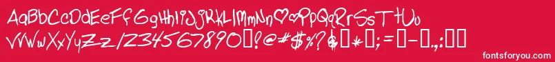 フォントLINDL    – 赤い背景に白い文字