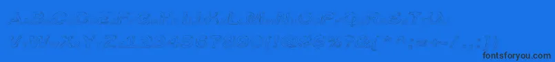 Line Etch-Schriftart – Schwarze Schriften auf blauem Hintergrund