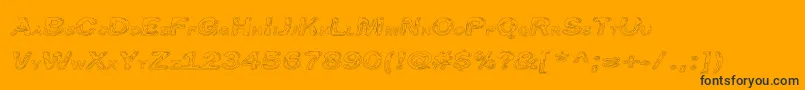 Line Etch-Schriftart – Schwarze Schriften auf orangefarbenem Hintergrund