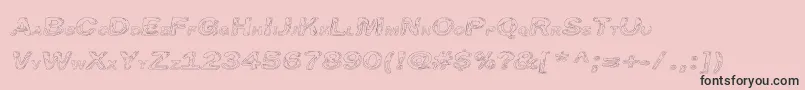 Line Etch-Schriftart – Schwarze Schriften auf rosa Hintergrund