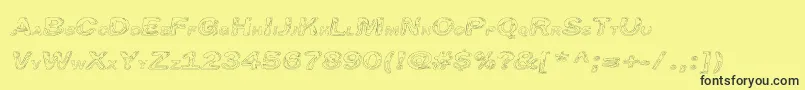 Line Etch-Schriftart – Schwarze Schriften auf gelbem Hintergrund