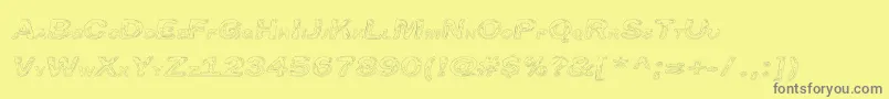 Line Etch Font – Gray Fonts on Yellow Background