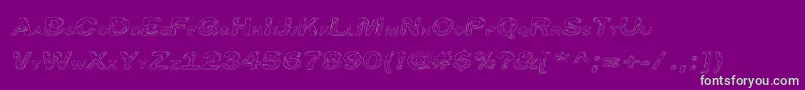 Line Etch Font – Green Fonts on Purple Background