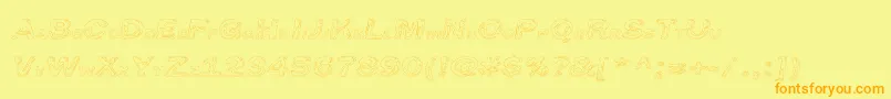 Line Etch Font – Orange Fonts on Yellow Background