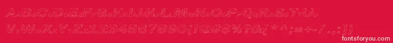 Line Etch-Schriftart – Rosa Schriften auf rotem Hintergrund