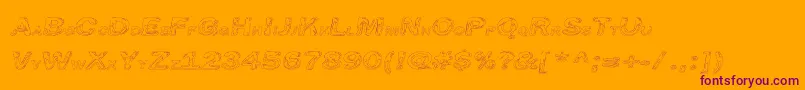 Line Etch Font – Purple Fonts on Orange Background