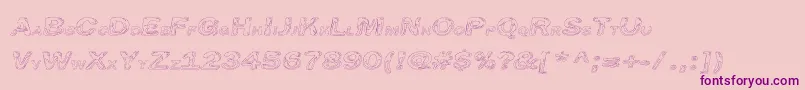 Line Etch-Schriftart – Violette Schriften auf rosa Hintergrund