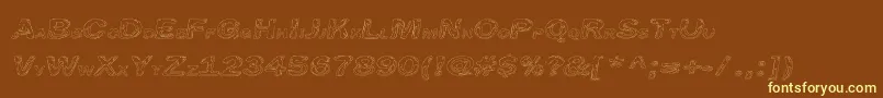 Line Etch Font – Yellow Fonts on Brown Background