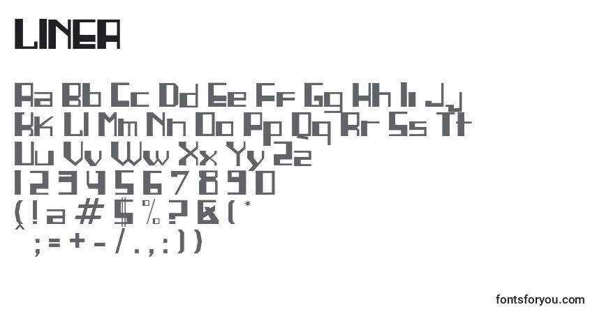 Czcionka LINEA    (132626) – alfabet, cyfry, specjalne znaki