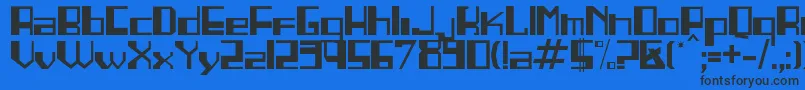 Шрифт LINEA    – чёрные шрифты на синем фоне