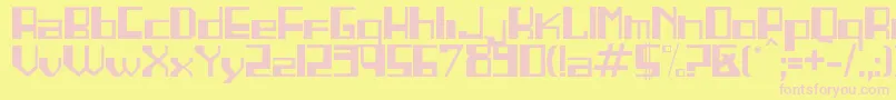Шрифт LINEA    – розовые шрифты на жёлтом фоне
