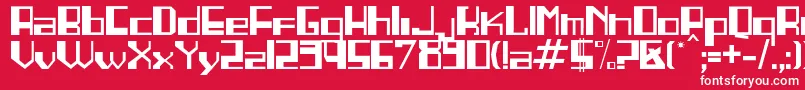 フォントLINEA    – 赤い背景に白い文字