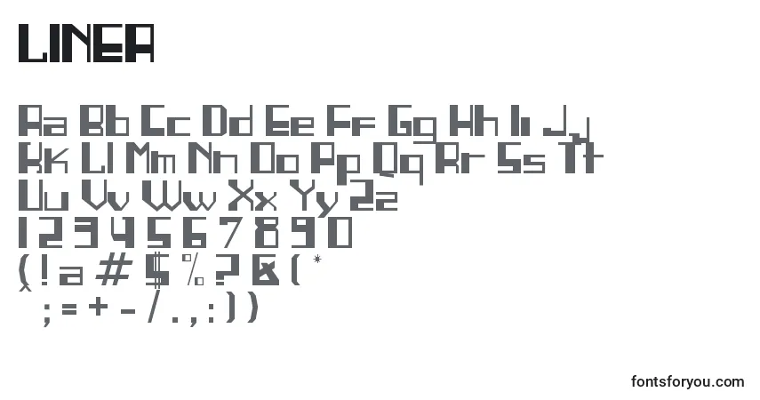 Czcionka LINEA    (132627) – alfabet, cyfry, specjalne znaki