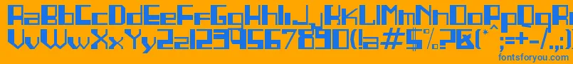 LINEA    Font – Blue Fonts on Orange Background