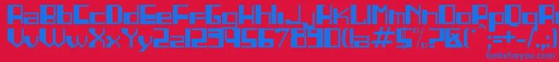 フォントLINEA    – 赤い背景に青い文字