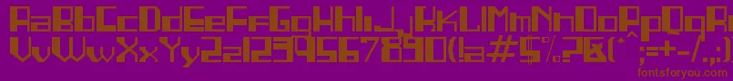 LINEA   -fontti – ruskeat fontit violetilla taustalla