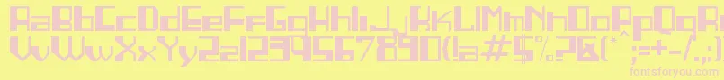 LINEA   -fontti – vaaleanpunaiset fontit keltaisella taustalla
