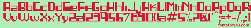 LINEA   -fontti – punaiset fontit vihreällä taustalla