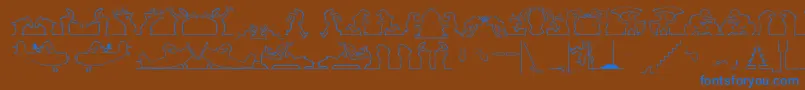 フォントlinea  1 Mac – 茶色の背景に青い文字