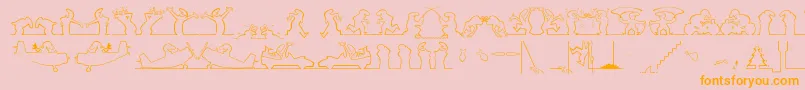 linea  1 Mac Font – Orange Fonts on Pink Background