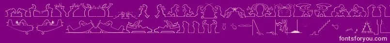 linea  1 Mac Font – Pink Fonts on Purple Background