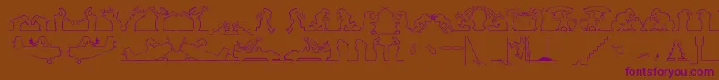linea  1 Mac Font – Purple Fonts on Brown Background