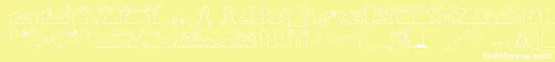 Шрифт linea  1 Mac – белые шрифты на жёлтом фоне