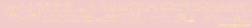 Шрифт linea  1 Mac – жёлтые шрифты на розовом фоне