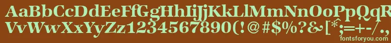 ZabriskieinternationalBold Font – Green Fonts on Brown Background