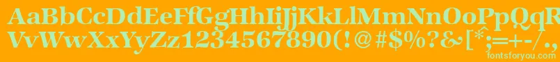 ZabriskieinternationalBold-Schriftart – Grüne Schriften auf orangefarbenem Hintergrund