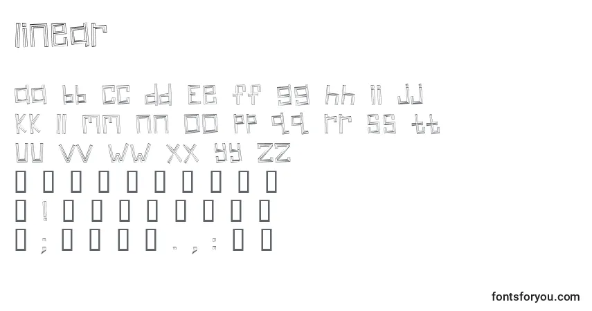 Czcionka Linear (132630) – alfabet, cyfry, specjalne znaki