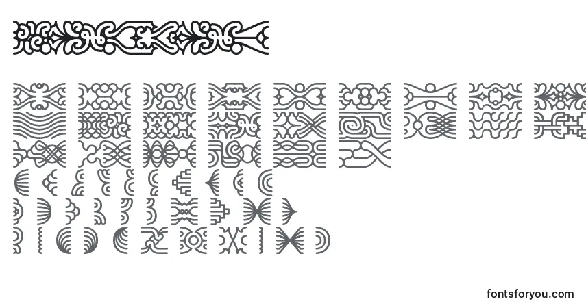 Czcionka Lineding – alfabet, cyfry, specjalne znaki