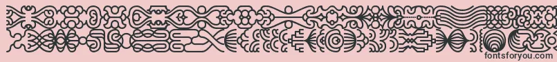 lineding-fontti – mustat fontit vaaleanpunaisella taustalla