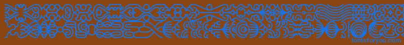 lineding Font – Blue Fonts on Brown Background