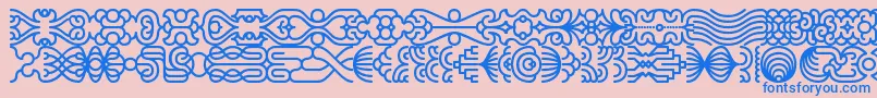 lineding-fontti – siniset fontit vaaleanpunaisella taustalla