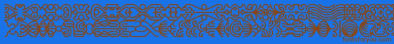 Czcionka lineding – brązowe czcionki na niebieskim tle
