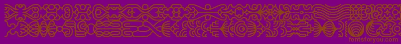 lineding-Schriftart – Braune Schriften auf violettem Hintergrund