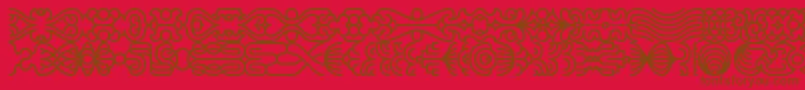 Czcionka lineding – brązowe czcionki na czerwonym tle