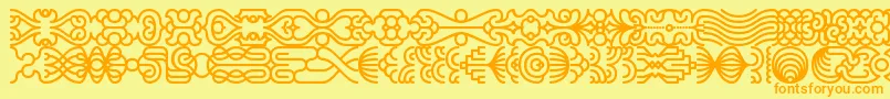 lineding-fontti – oranssit fontit keltaisella taustalla
