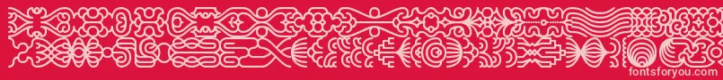 フォントlineding – 赤い背景にピンクのフォント