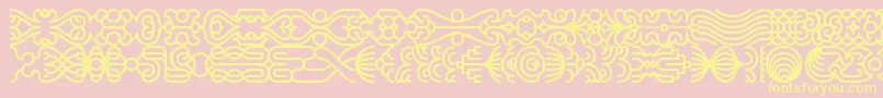 lineding Font – Yellow Fonts on Pink Background