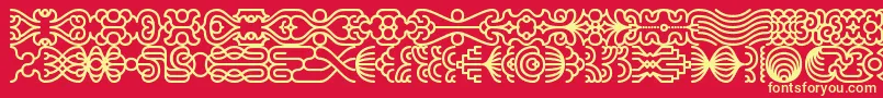 フォントlineding – 黄色の文字、赤い背景