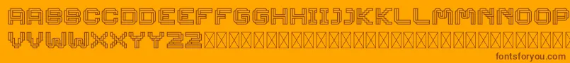 Linee DEMO-fontti – ruskeat fontit oranssilla taustalla