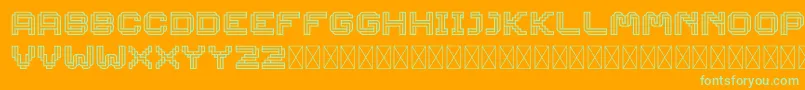 Linee DEMO-Schriftart – Grüne Schriften auf orangefarbenem Hintergrund