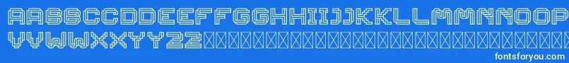 Linee DEMO Font – Yellow Fonts on Blue Background