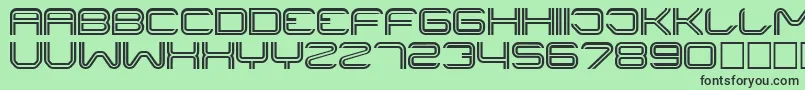 LINER   -fontti – mustat fontit vihreällä taustalla