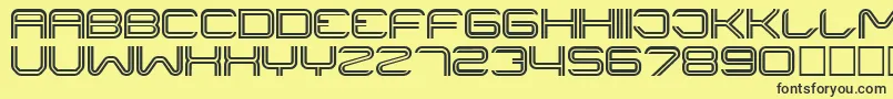 LINER   -fontti – mustat fontit keltaisella taustalla