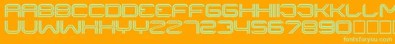 フォントLINER    – オレンジの背景に緑のフォント
