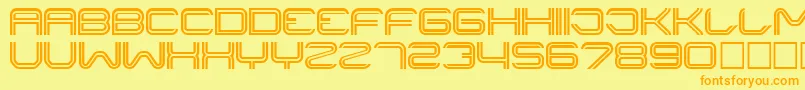 LINER   -fontti – oranssit fontit keltaisella taustalla