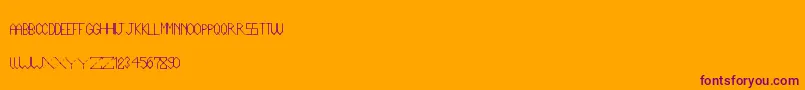 Liner34 Font – Purple Fonts on Orange Background
